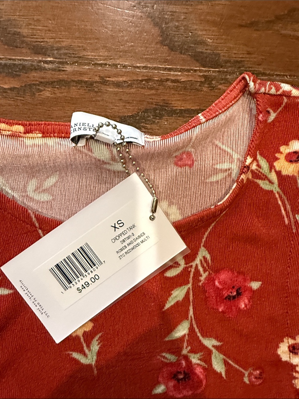 Danielle Bernstein x WeWoreWhat NWT floral cropped tank top, XS - Picture 3 of 7